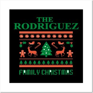 Family Christmas - Groovy Christmas RODRIGUEZ family, Family Christmas T-shirt, Pjama T-shirt Posters and Art